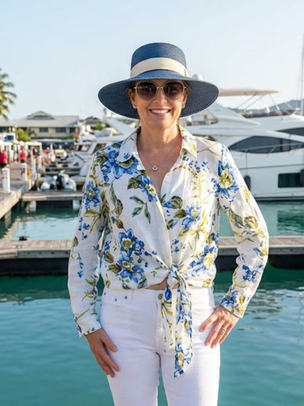 Joie Floral Tie-Front Linen Blouse